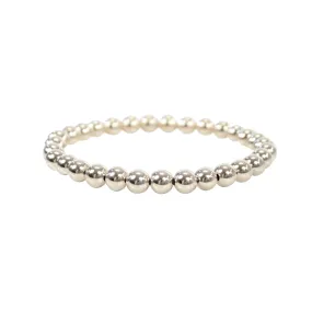 Medium Silver Beaded Bracelet - 7"