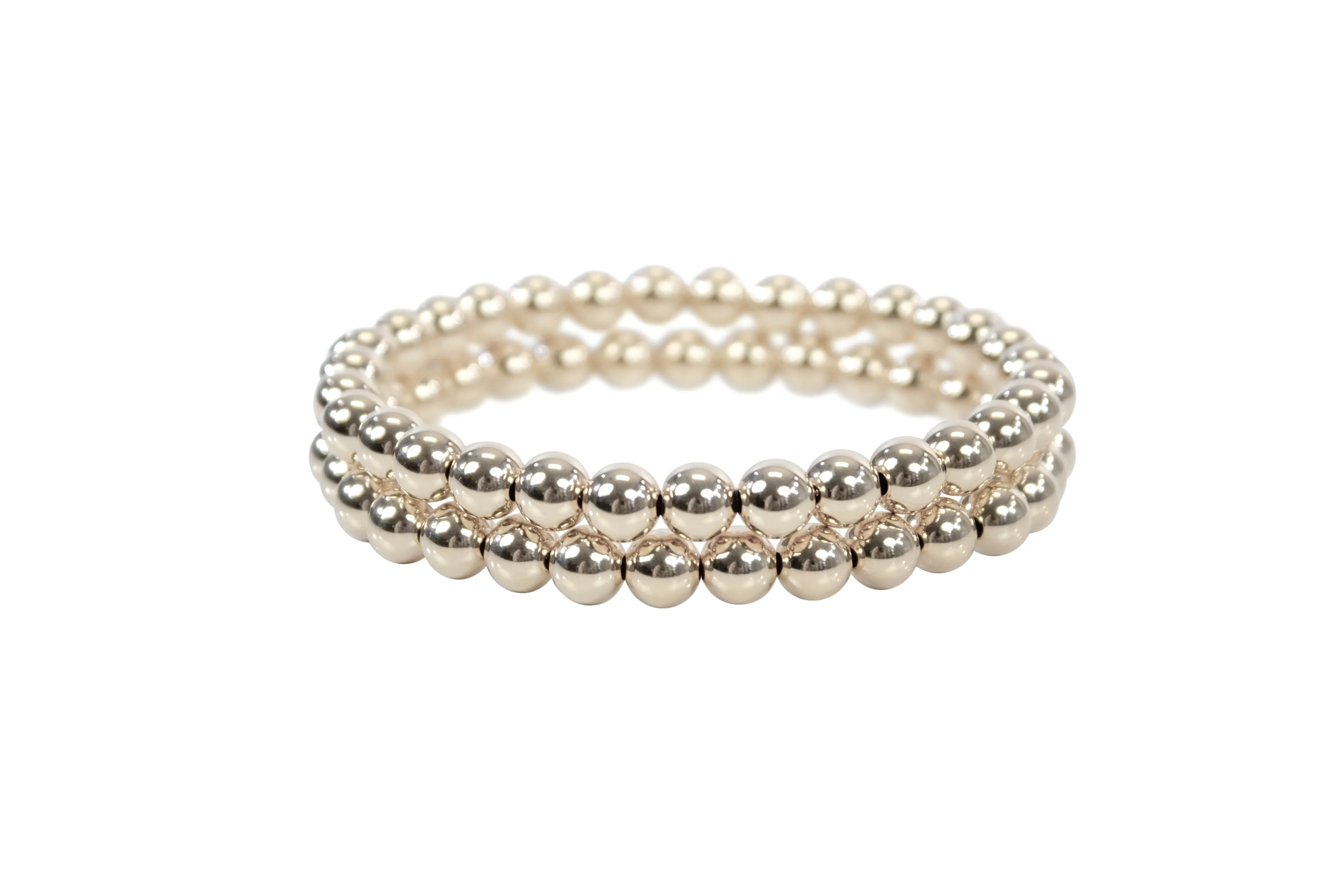Medium Silver Beaded Bracelet - 7"