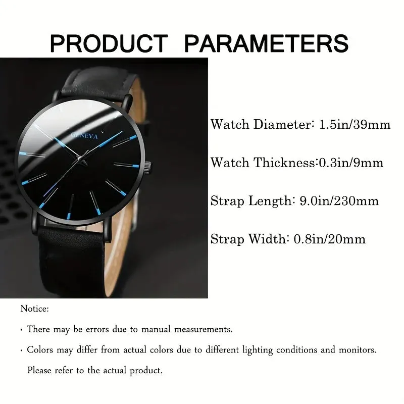 Men's Quartz Watch Set with Bracelet and Necklace - 1 Piece Each