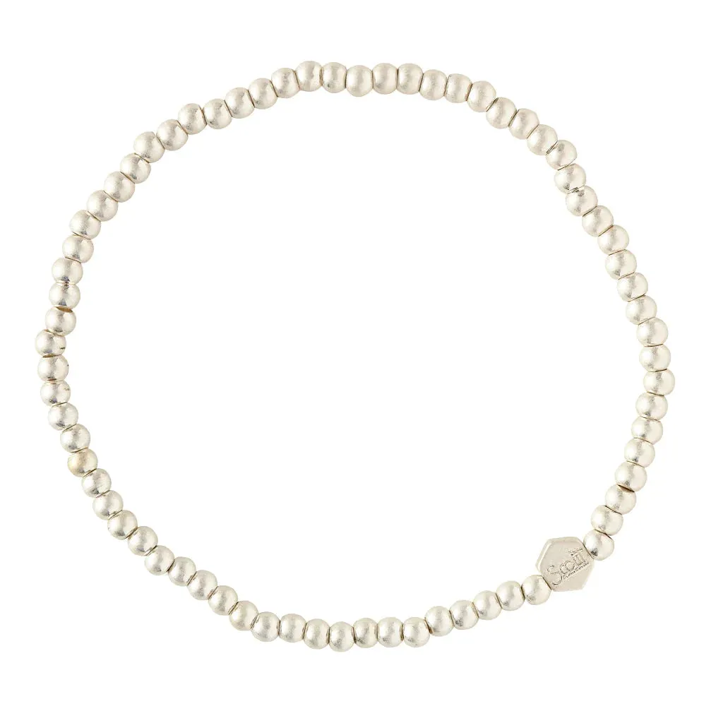 Mini Metal Stacking Bracelet in Silver