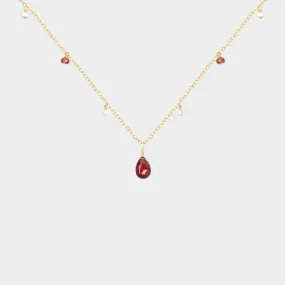 MiniDot Necklace: Garnet
