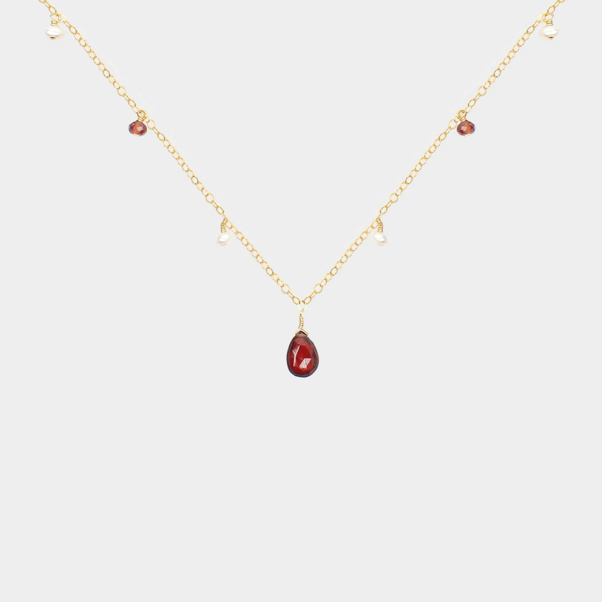 MiniDot Necklace: Garnet