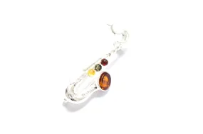 Multi Amber Saxophone Brooch