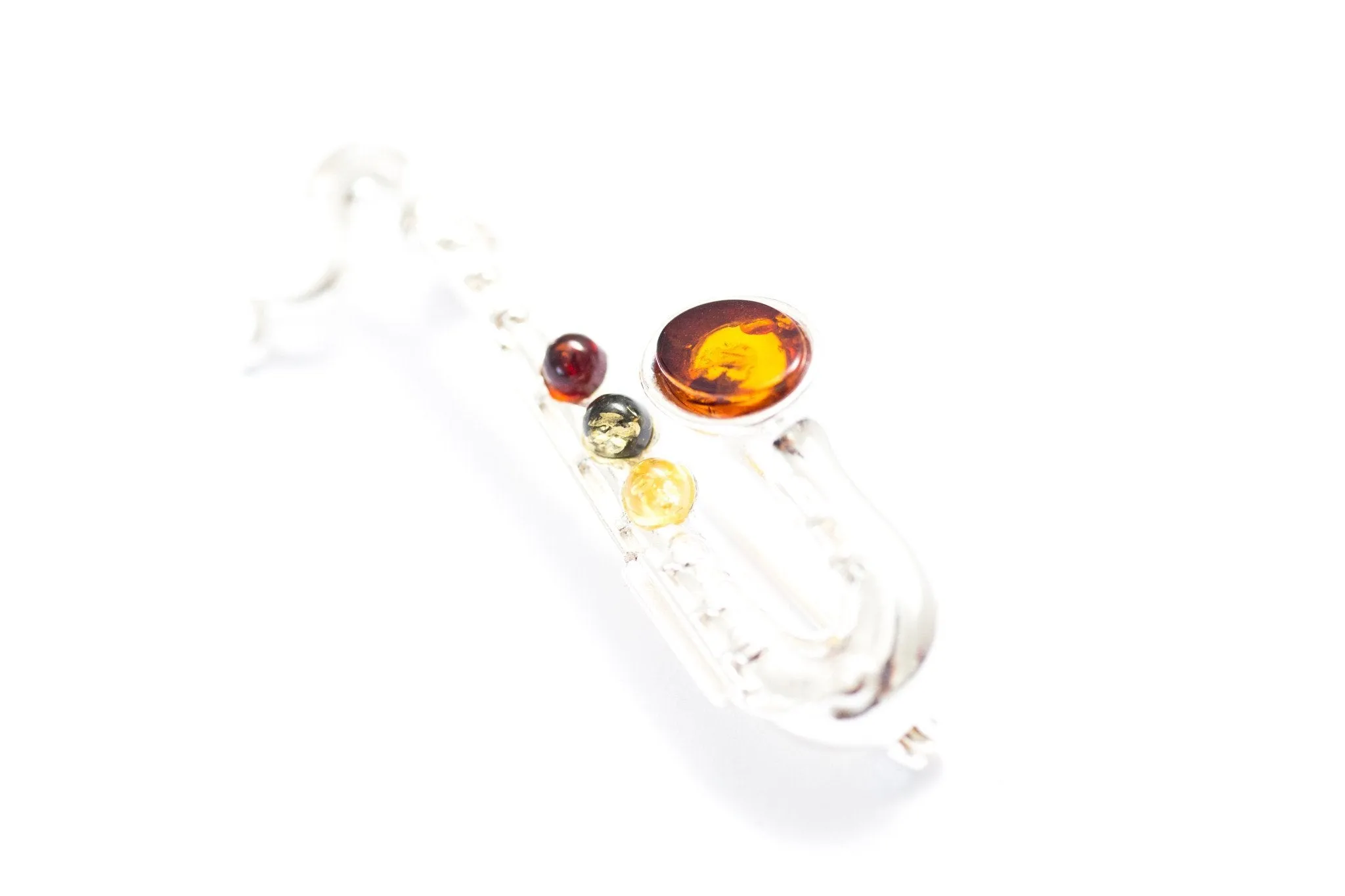 Multi Amber Saxophone Brooch