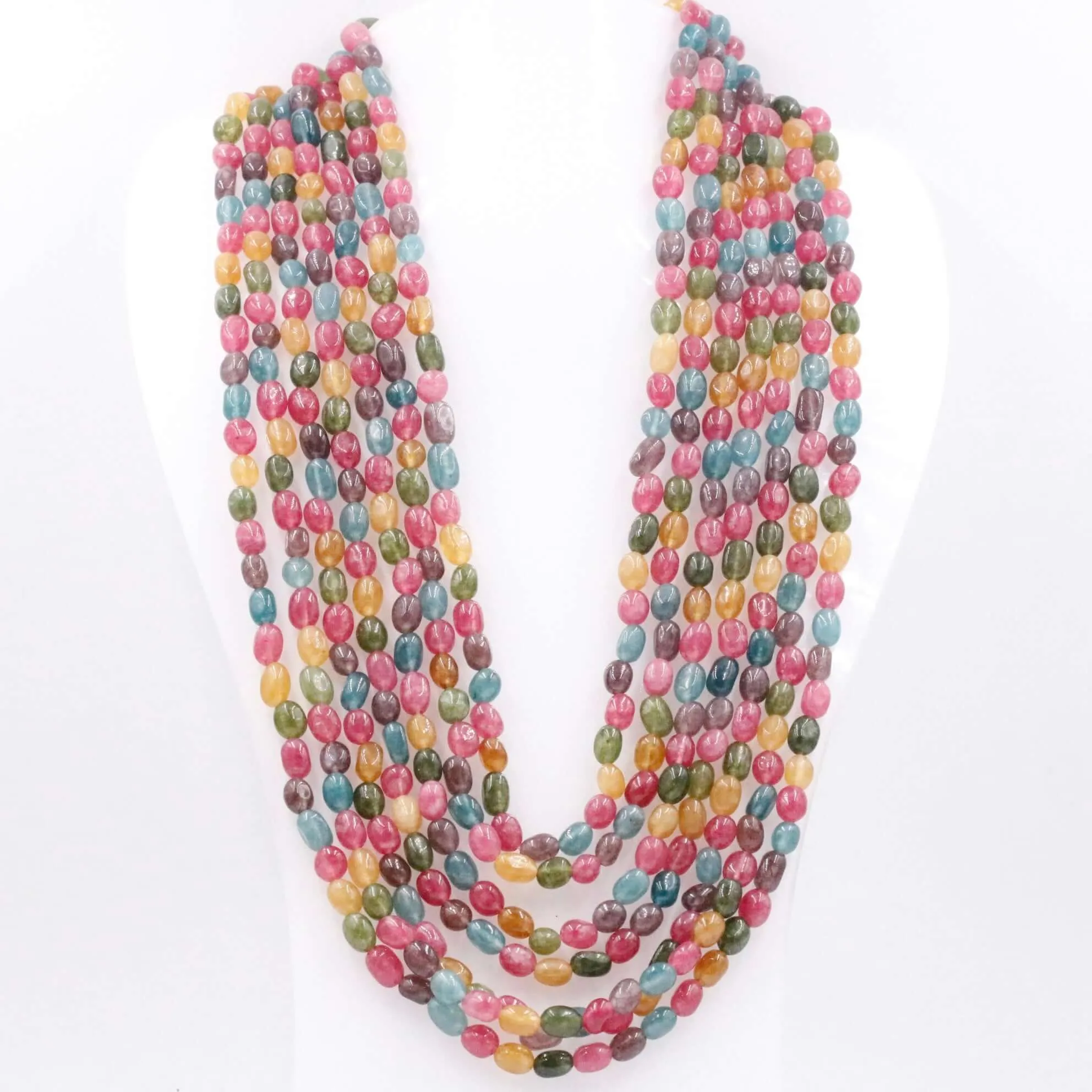 Multi Color Quartz Necklace Multi Color Necklace Layered Necklace Long Necklace Gemstone Necklace Beaded Necklace SKU 6143287