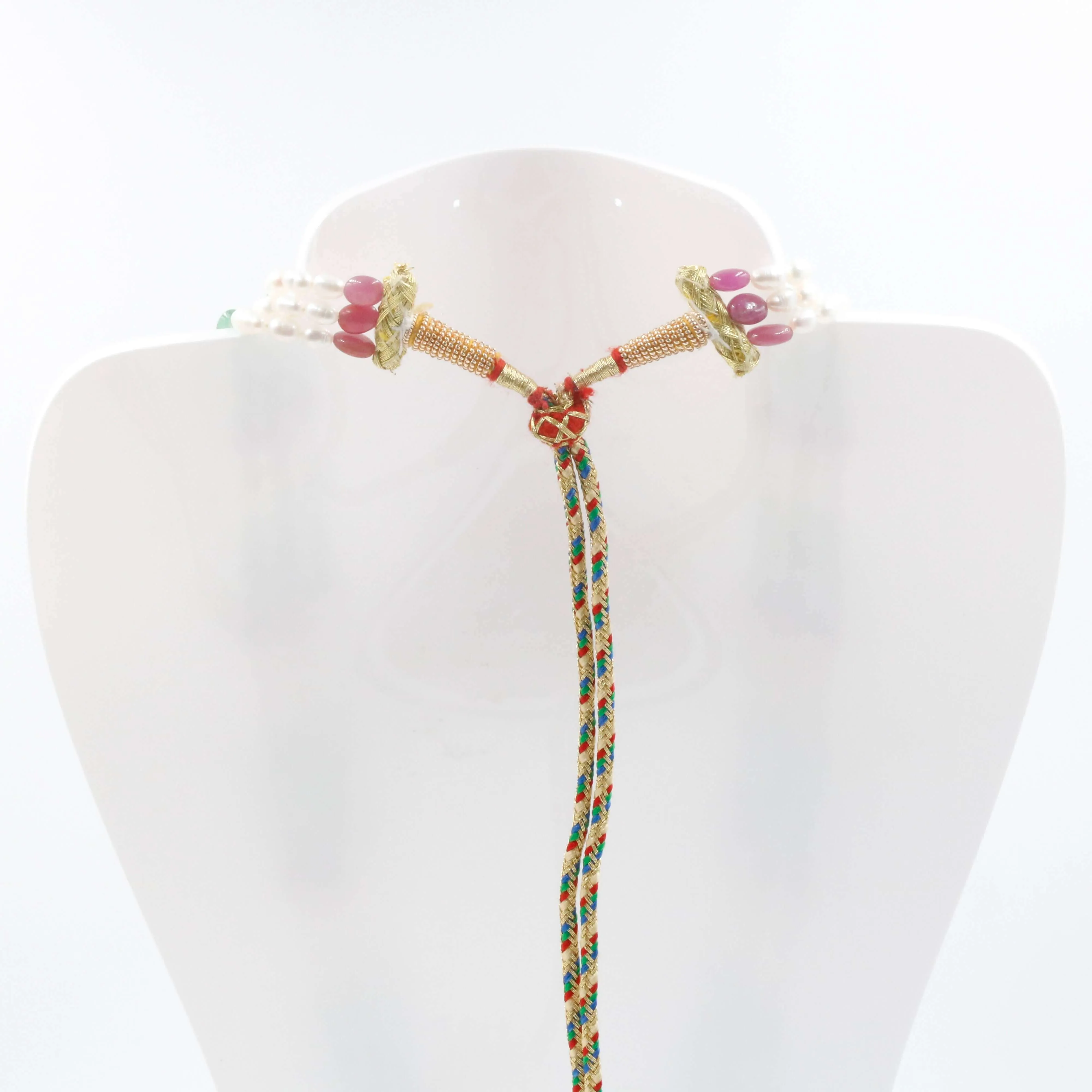 Multi Gemstone Layered Necklace Aventurine Quartz Beads Necklace Fresh Water Pearl Beads Necklace Ruby Beads Layered Necklace SKU: 6143077