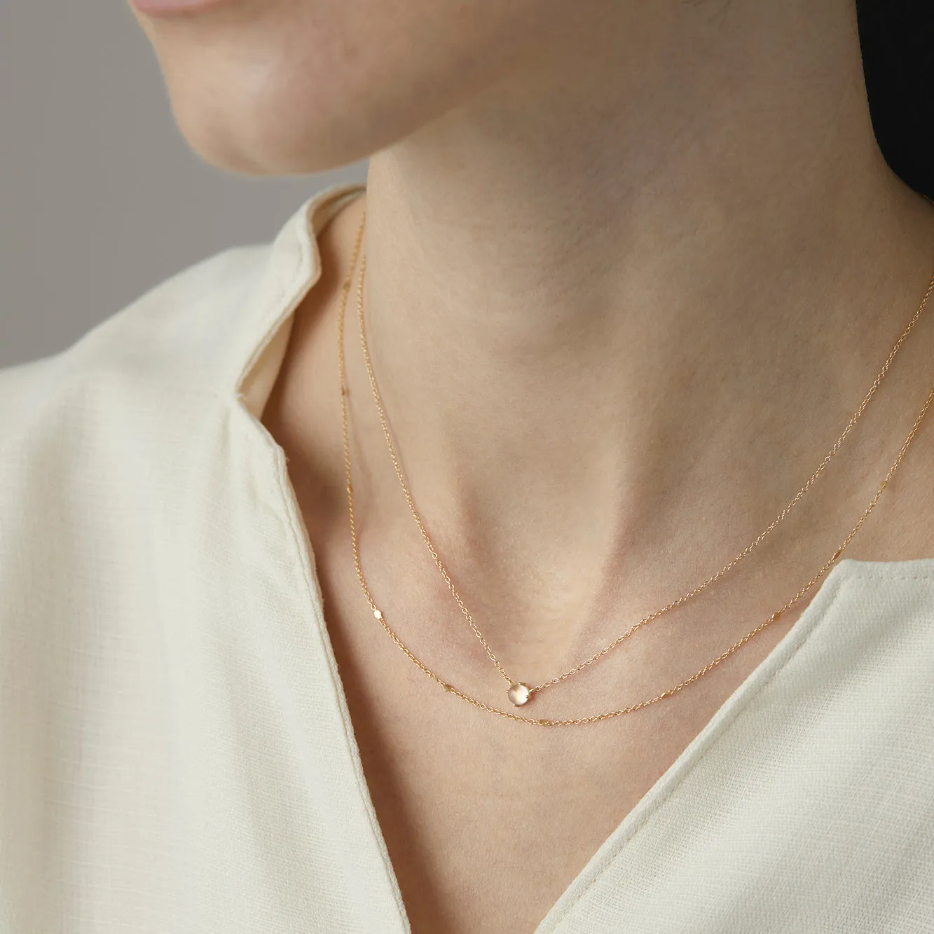 N5804RQ | Rose Quartz Wisp Necklace