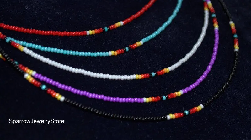 Native American seed bead choker necklace Bohemian Necklace Native Boho style choker Tribal dainty beaded necklace Personalized gift choker
