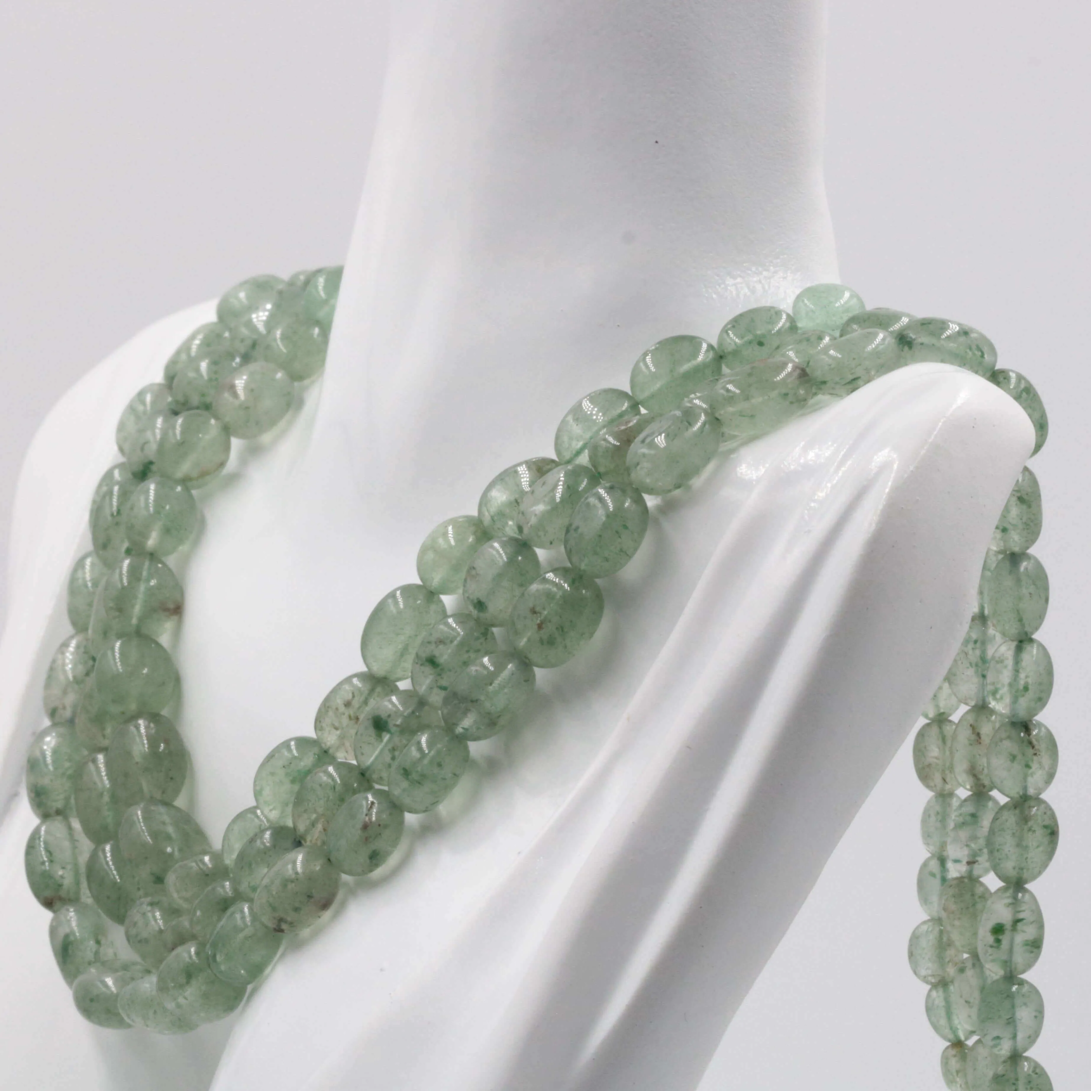 Natural Bluish Green Russian Emerald Quartz gemstone Necklace Aventurine Quartz Jewelry Quartz stone Necklace Quartz Necklace Quartz Beads SKU 6142694