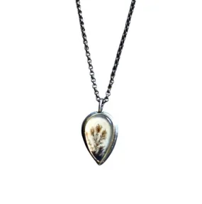 Natural Dendritic Quartz Set Necklace in 18k Gold