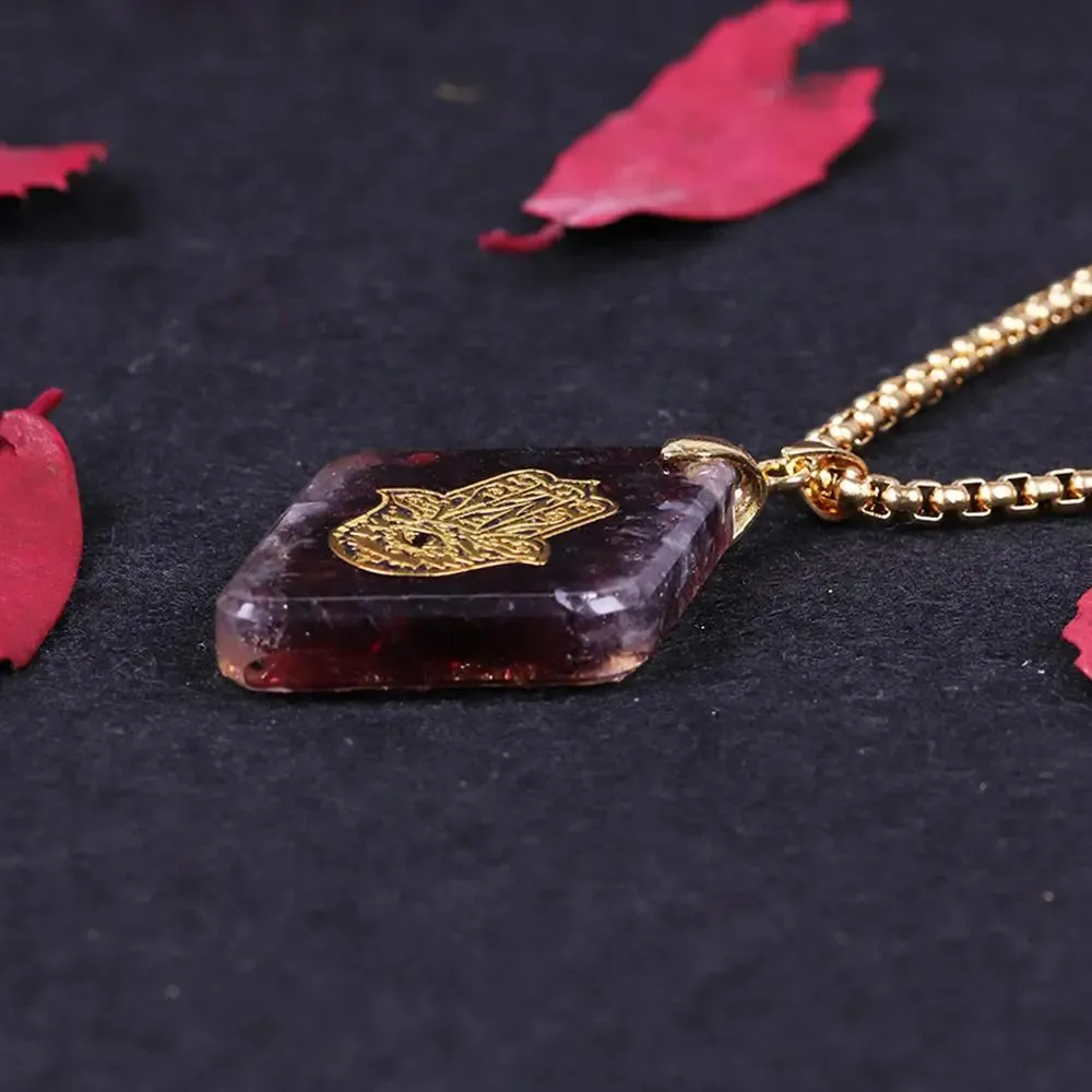 Natural Garnet Orgonite Revitalizing Necklace