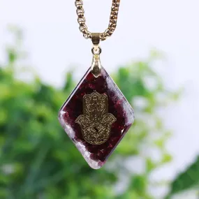 Natural Garnet Orgonite Revitalizing Necklace