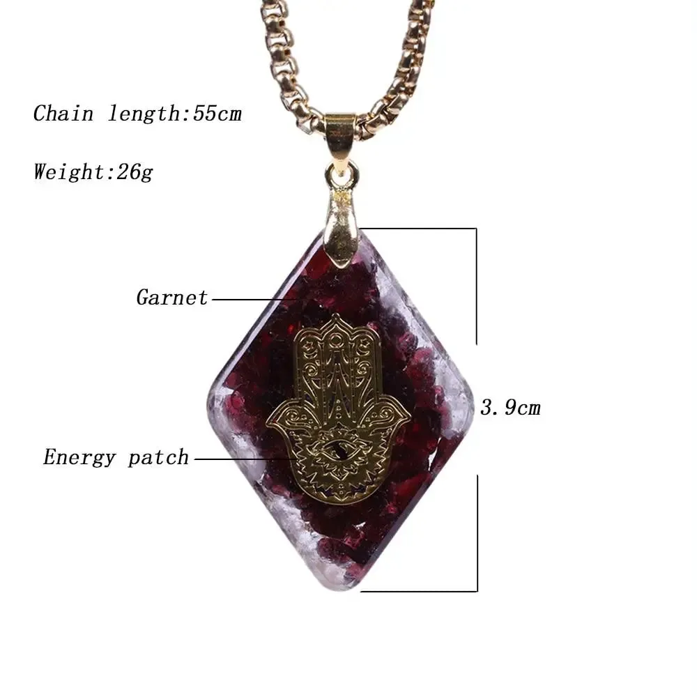 Natural Garnet Orgonite Revitalizing Necklace
