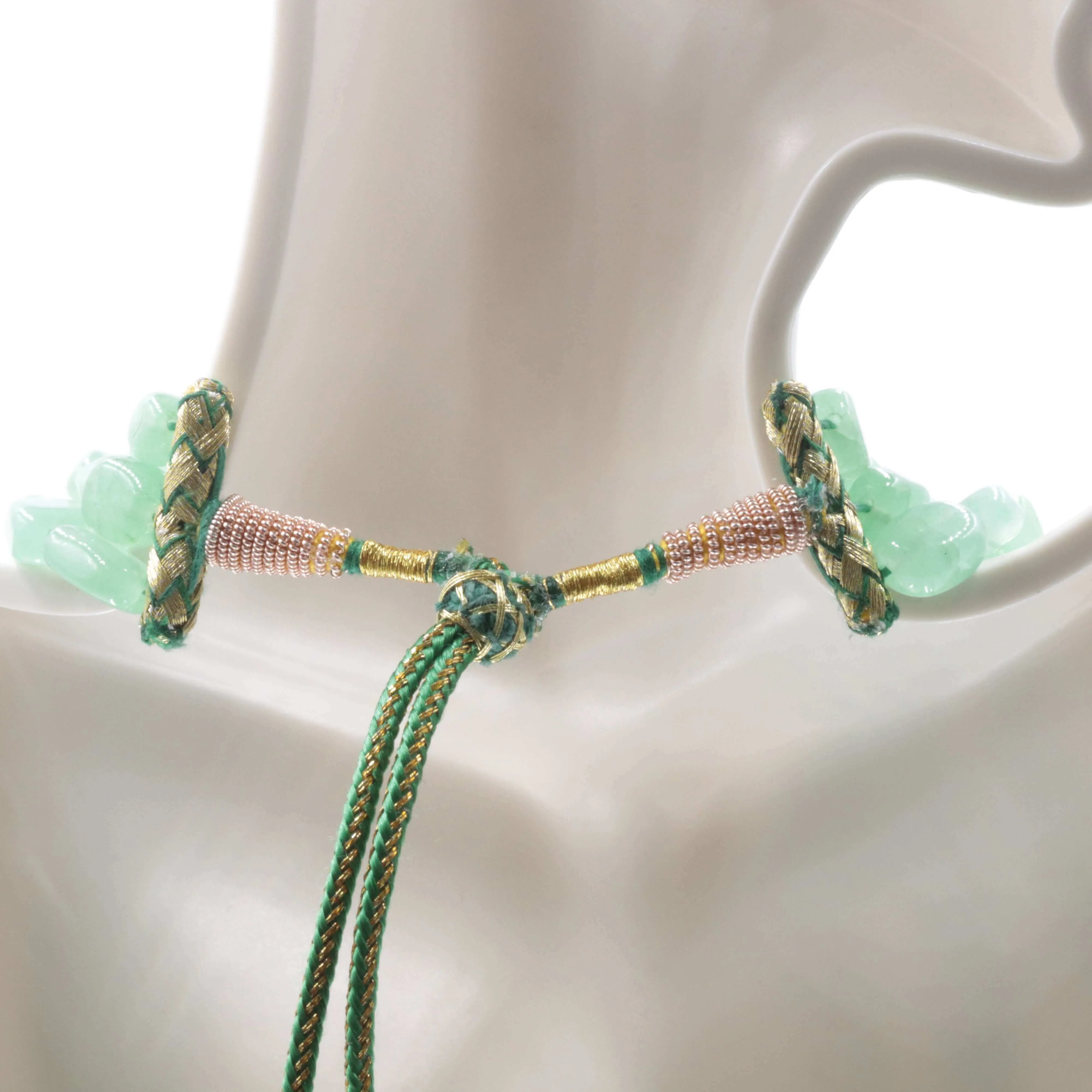 Natural Green Quartz Beaded Necklace Quartz Necklace Layered Necklace Quartz Indian SarafaSKU 6142672 6142674