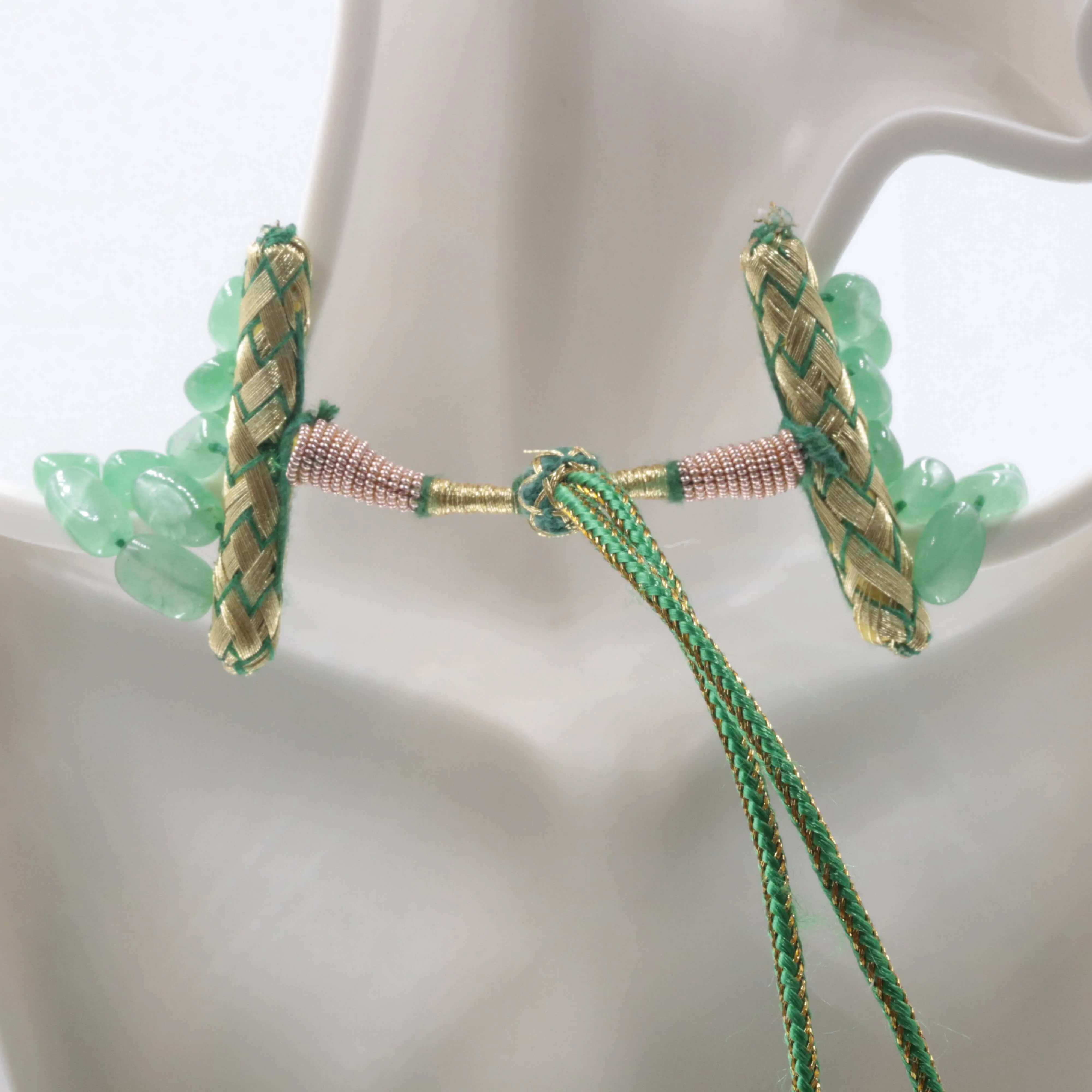 Natural Green Quartz Beaded Necklace Quartz Necklace Layered Necklace Quartz Indian SarafaSKU 6142672 6142674