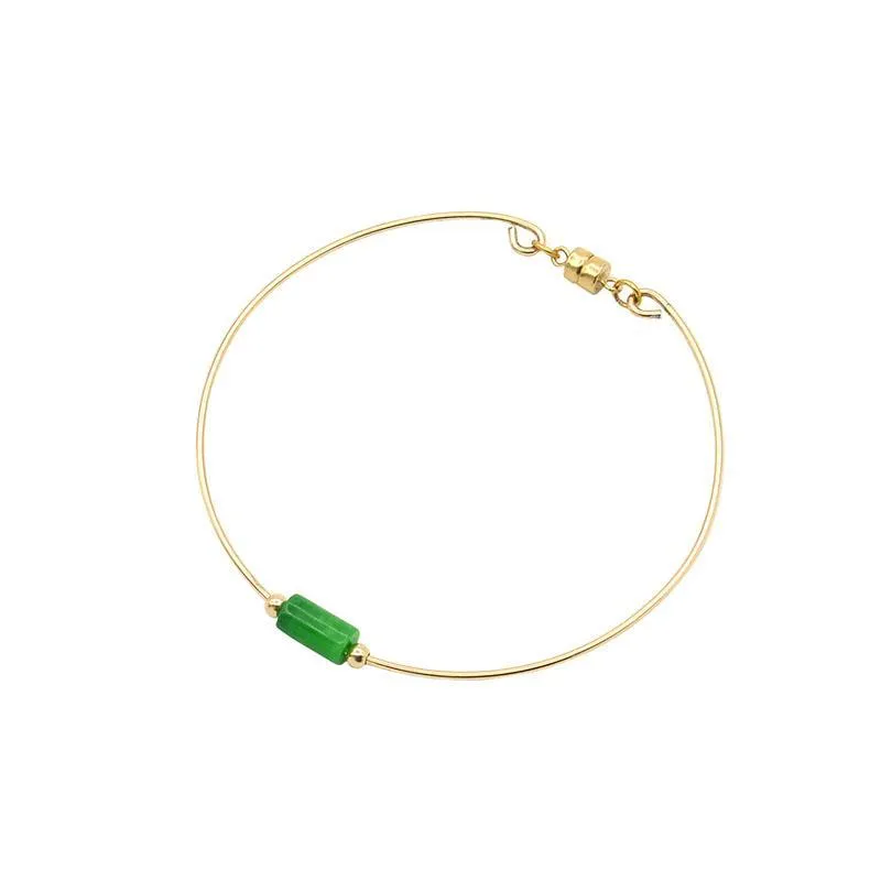 Natural Jade Bracelet Jadeite 18k Gold-Filled Jade NB134