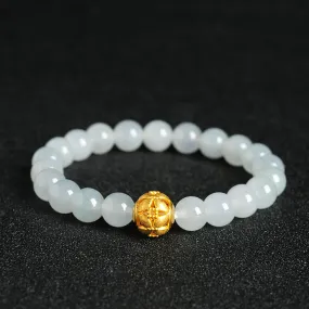 Natural Jade Bracelet Jadeite Gold Bracelet BT45