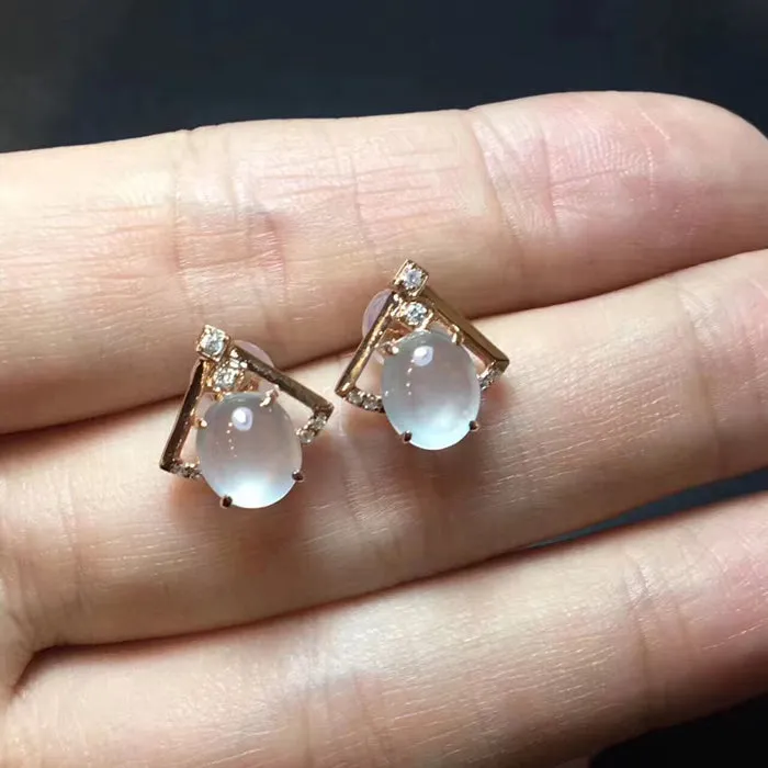 Natural Jade Earrings Jadeite Earrings NEG59