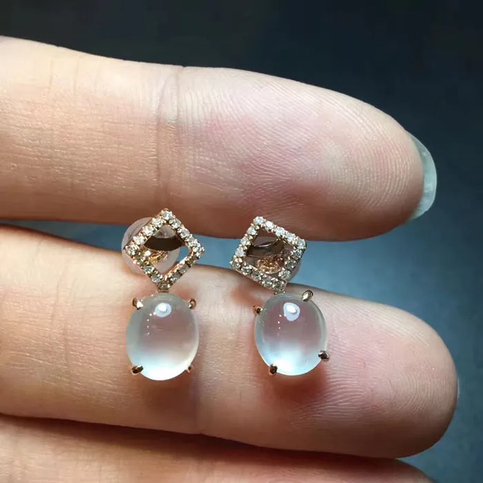 Natural Jade Earrings Jadeite Earrings NEG59