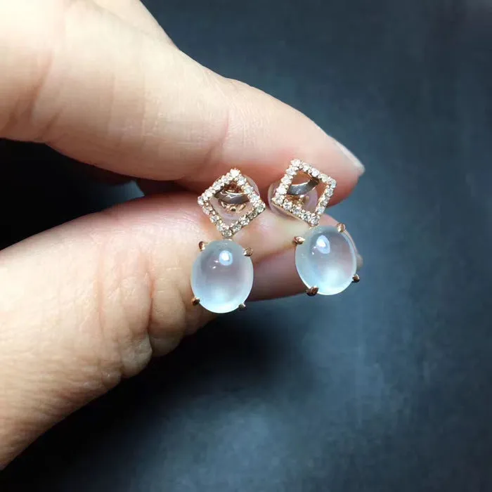 Natural Jade Earrings Jadeite Earrings NEG59