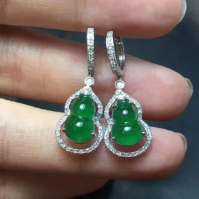 Natural Jade Earrings Jadeite Earrings NEG60