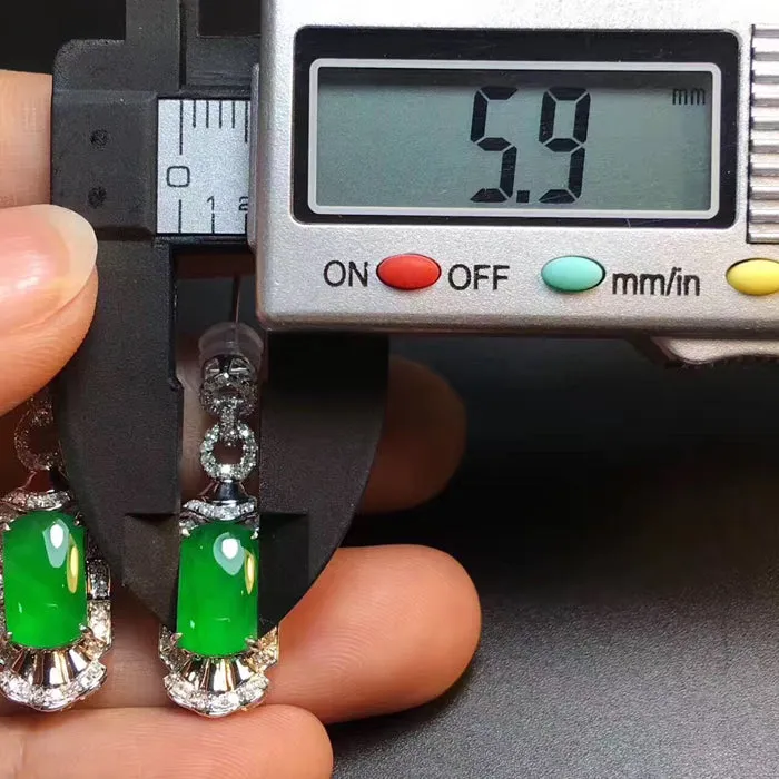 Natural Jade Earrings Jadeite Earrings NEG74