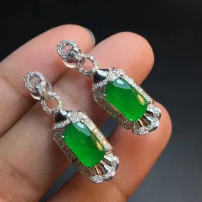 Natural Jade Earrings Jadeite Earrings NEG74