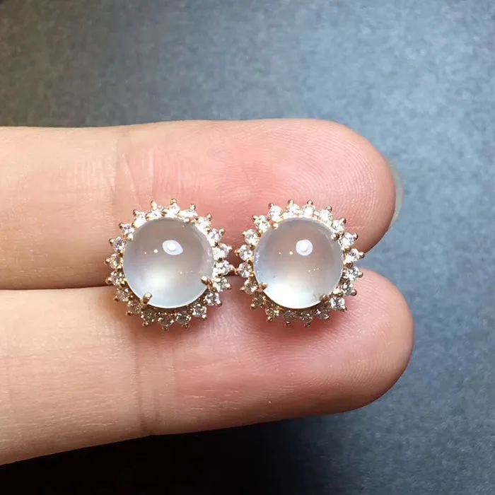 Natural Jade Earrings Jadeite Earrings NEG96