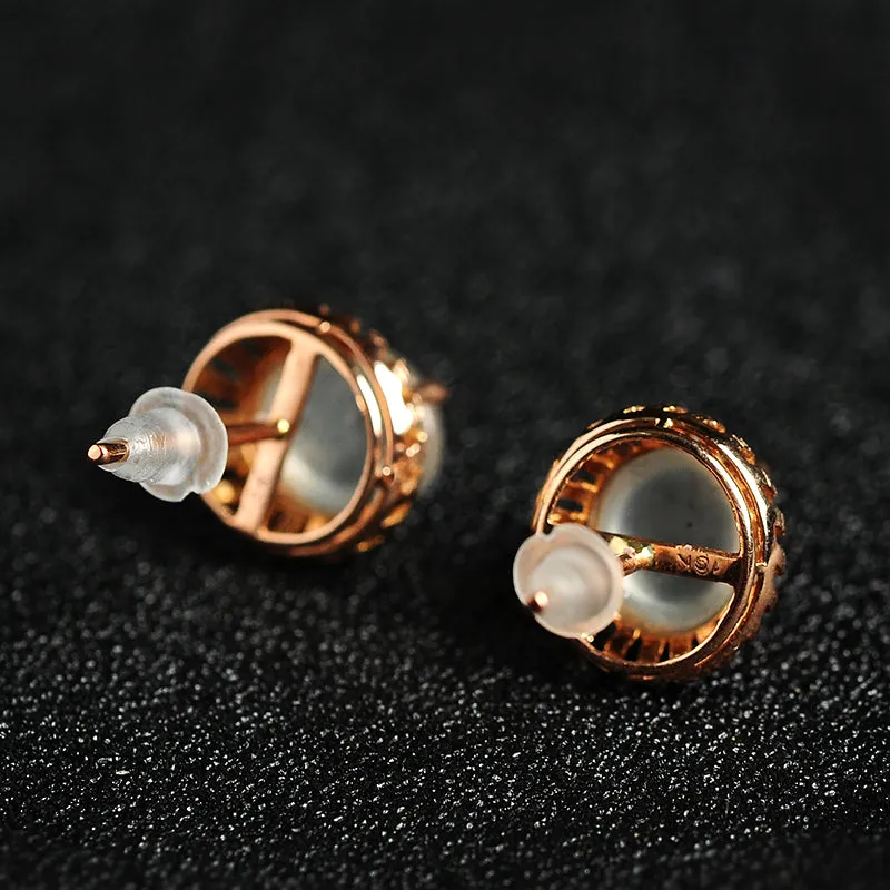 Natural Jade Earrings Jadeite Gold Earrings EG14