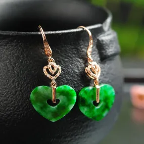 Natural Jade Earrings Jadeite Gold Earrings EG9