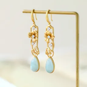 Natural Jade Earrings Jadeite Silver Earrings ZNE250