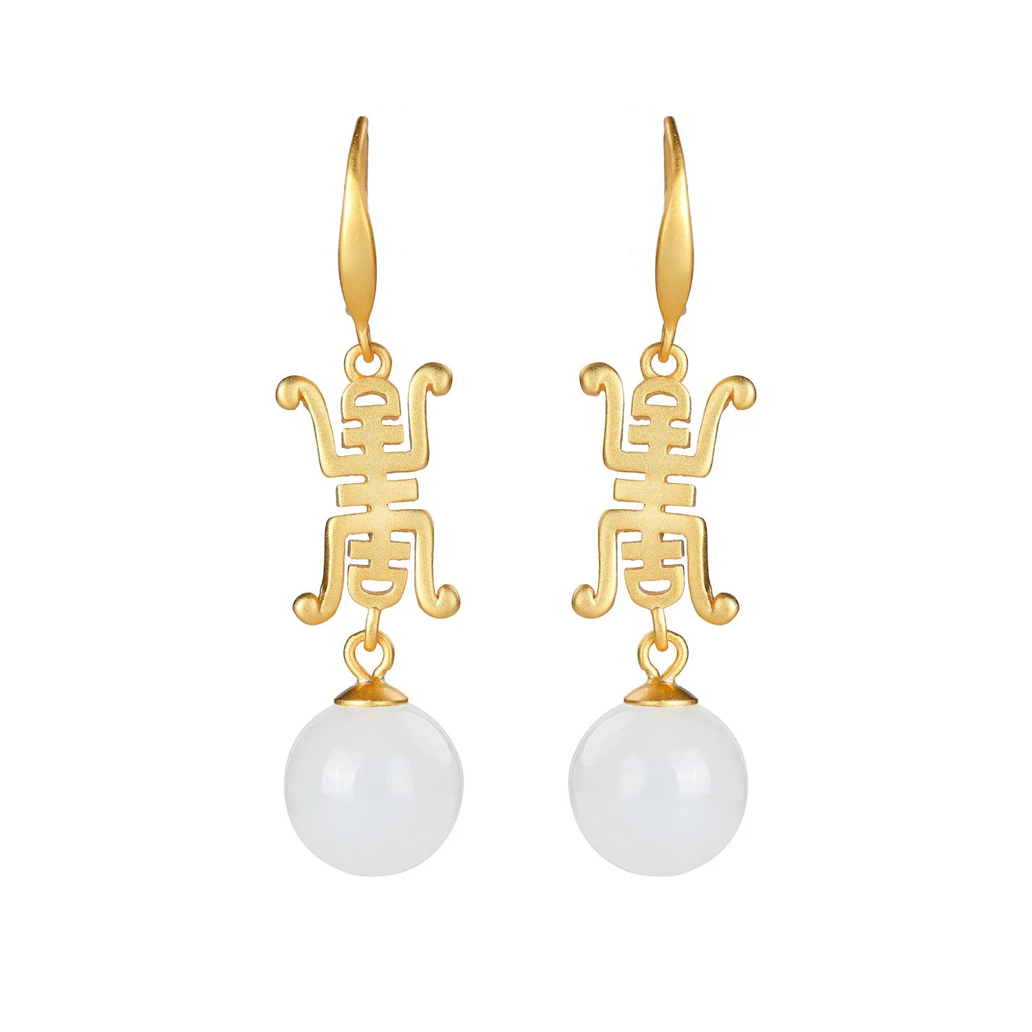 Natural Jade Earrings Nephrite Silver Earrings ZNE104