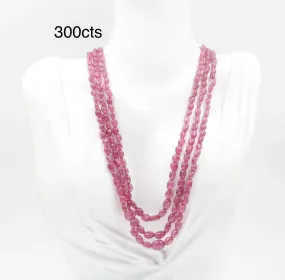 Natural Pink Sapphire Necklace Pink Sapphire Beaded Gemstone Necklace Beaded Sapphire Gemstone Necklace Indian Necklace Sarafa SKU: 6142987