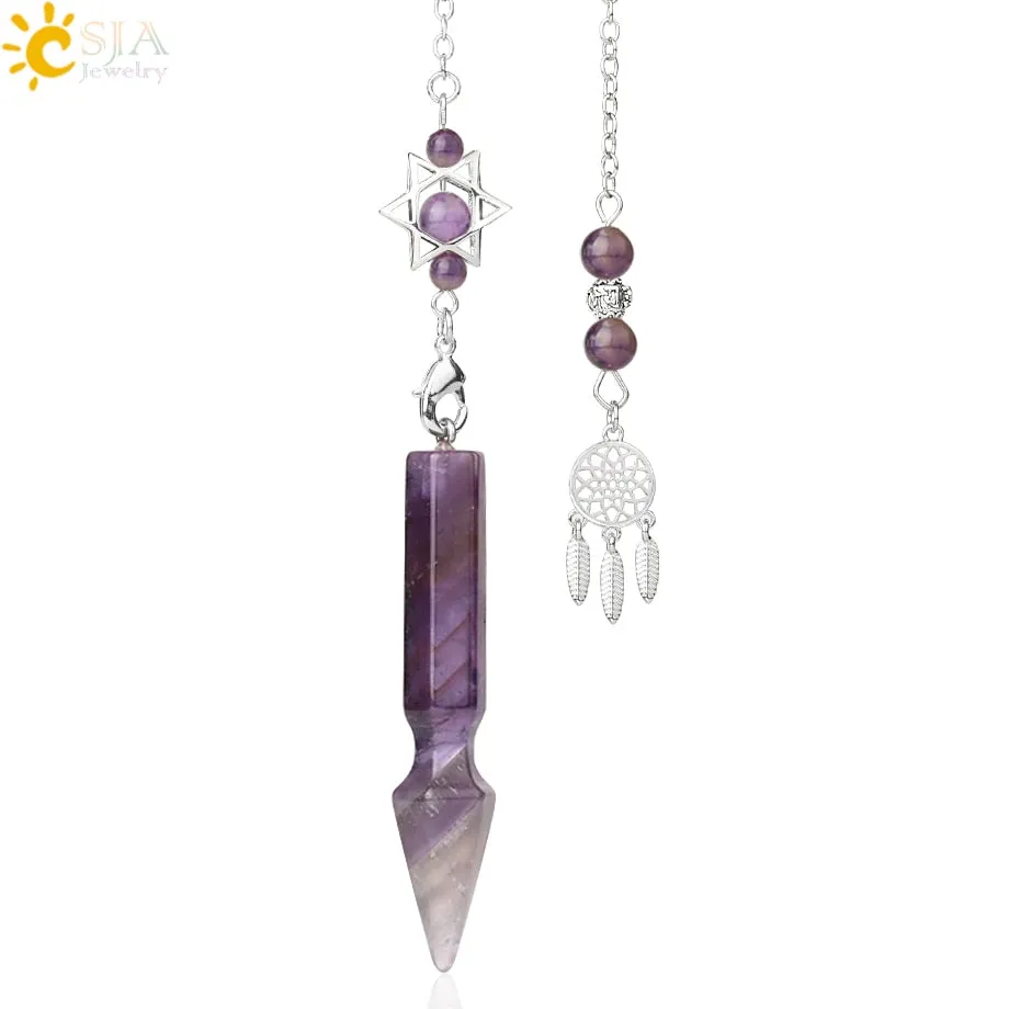 Natural Stone Quartz Pendulums