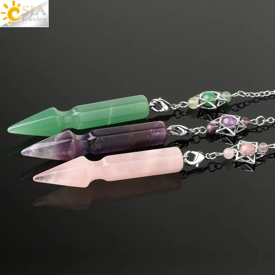Natural Stone Quartz Pendulums