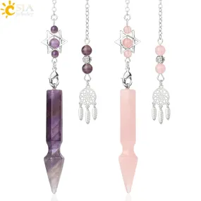 Natural Stone Quartz Pendulums
