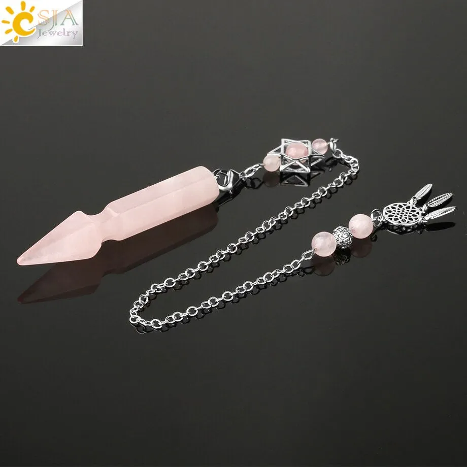 Natural Stone Quartz Pendulums