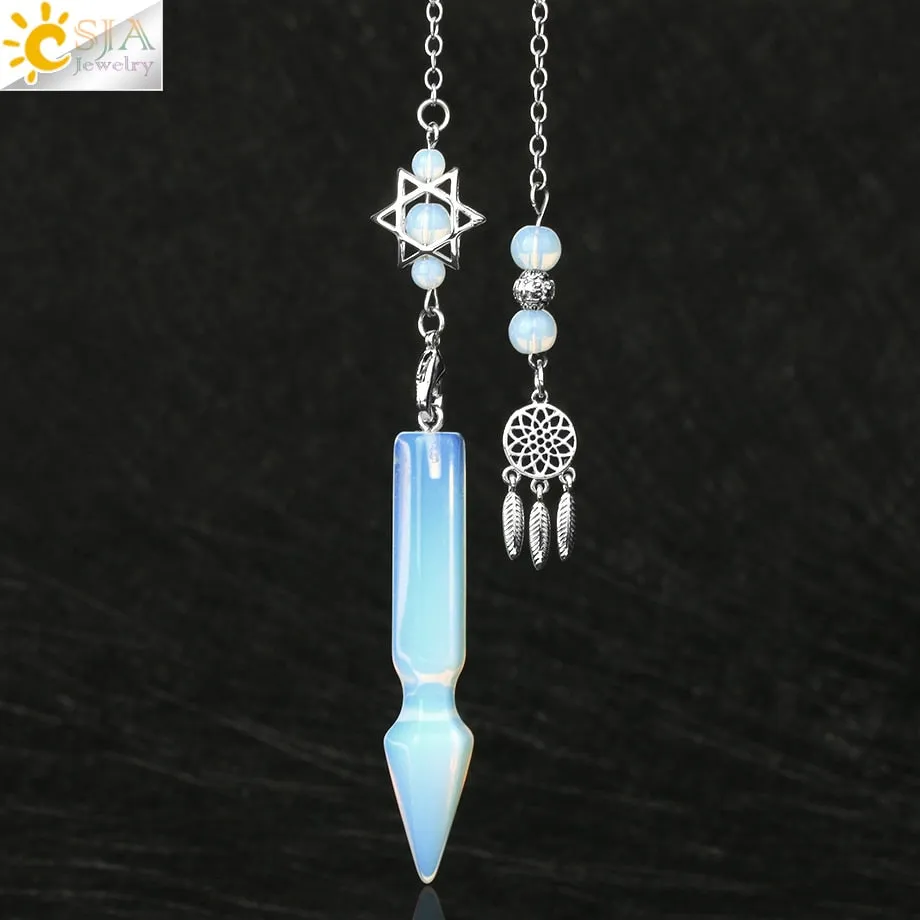 Natural Stone Quartz Pendulums