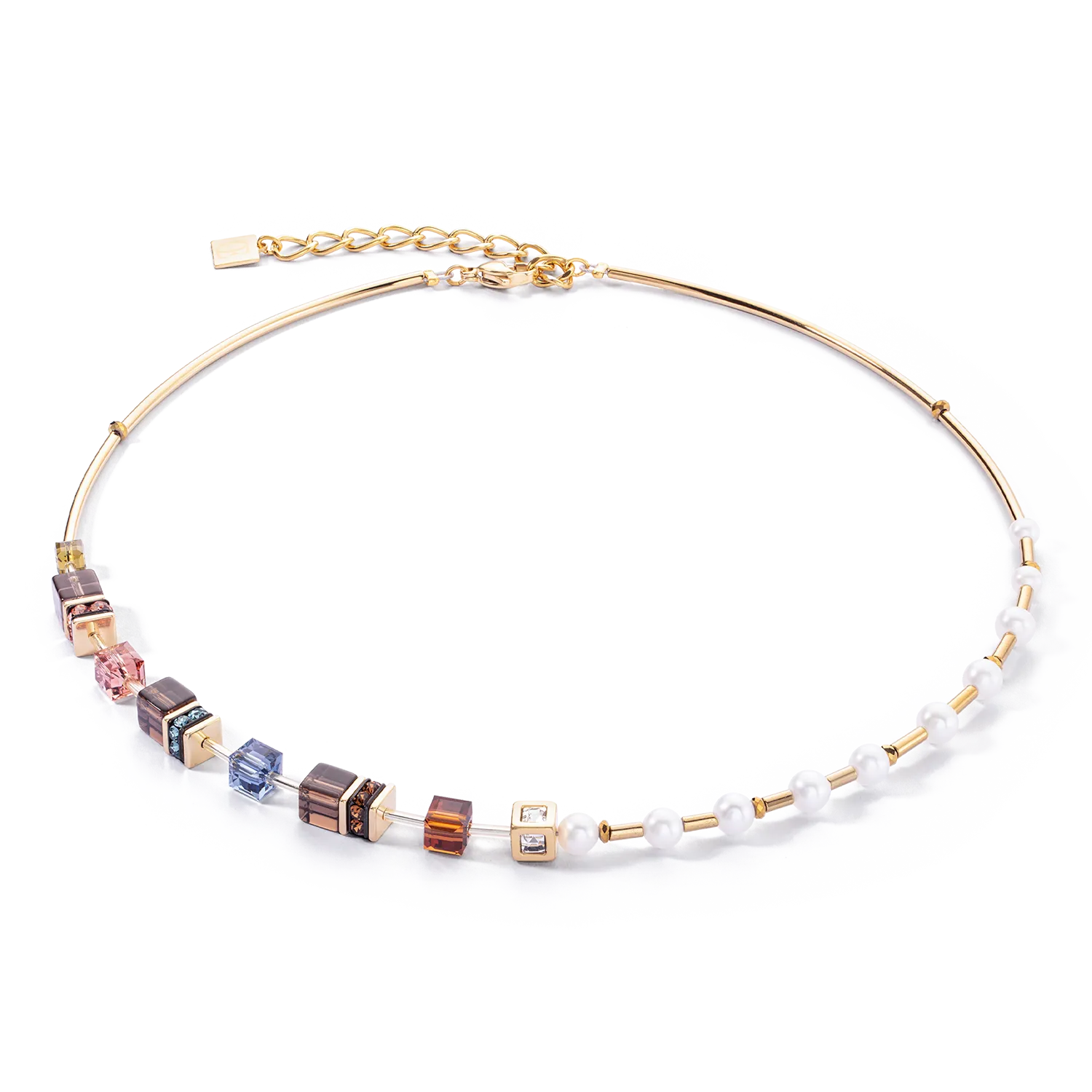 Necklace GeoCUBE® Fusion Precious Pearl Mix gold-autumn