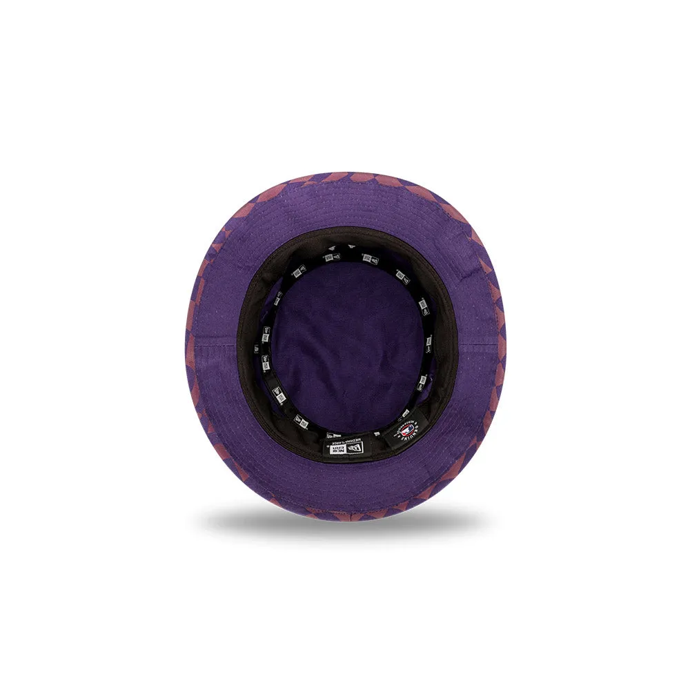 New Era Bucket MLB Wrap Check New York Yankees Purple Dusk Damson