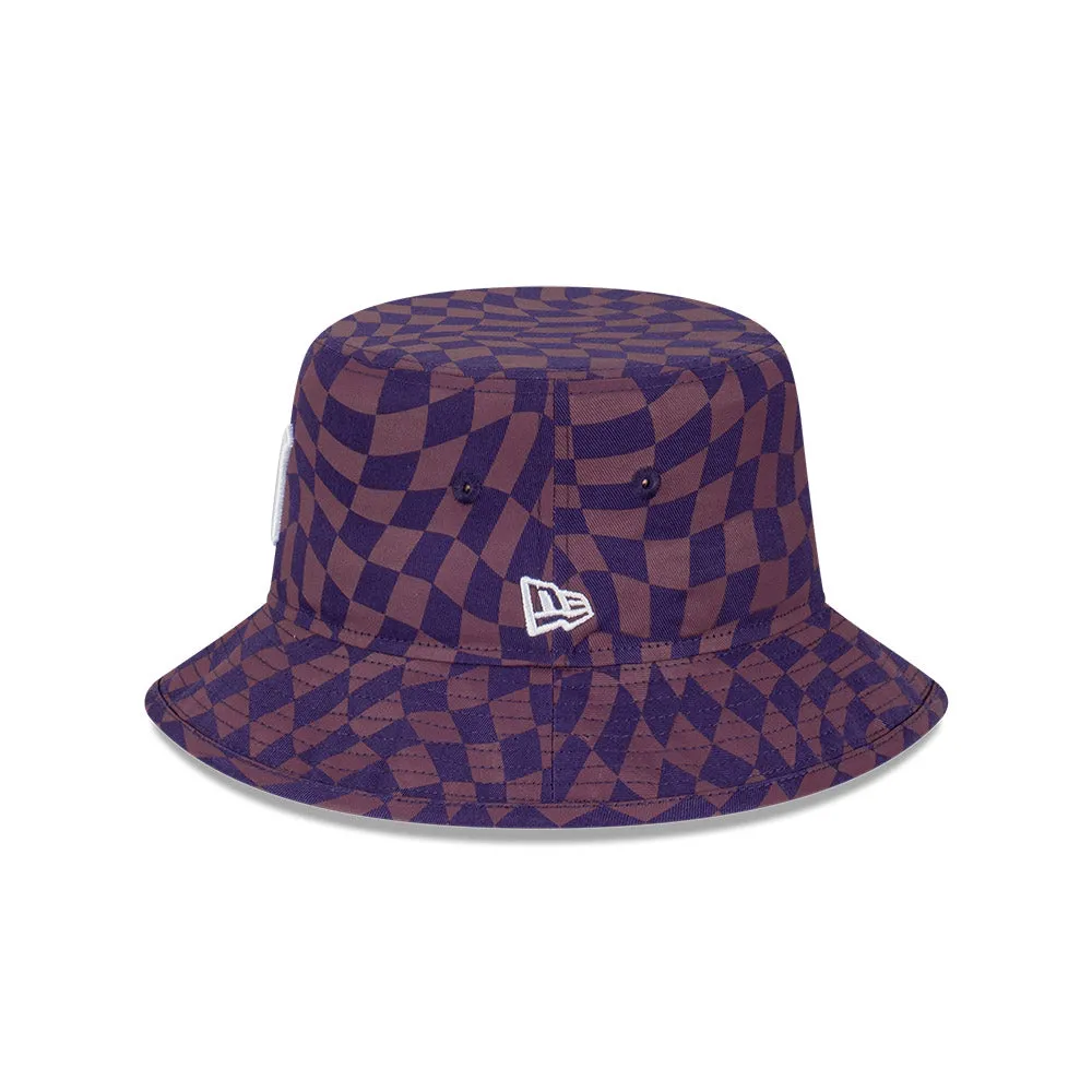 New Era Bucket MLB Wrap Check New York Yankees Purple Dusk Damson