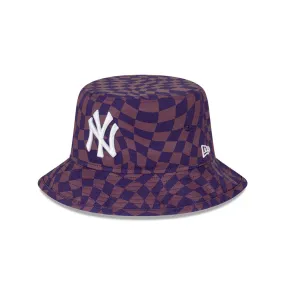 New Era Bucket MLB Wrap Check New York Yankees Purple Dusk Damson