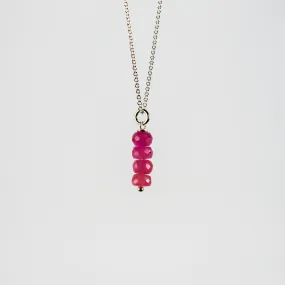 NEW! Stacked Pink Sapphire Pendant by Rina Young