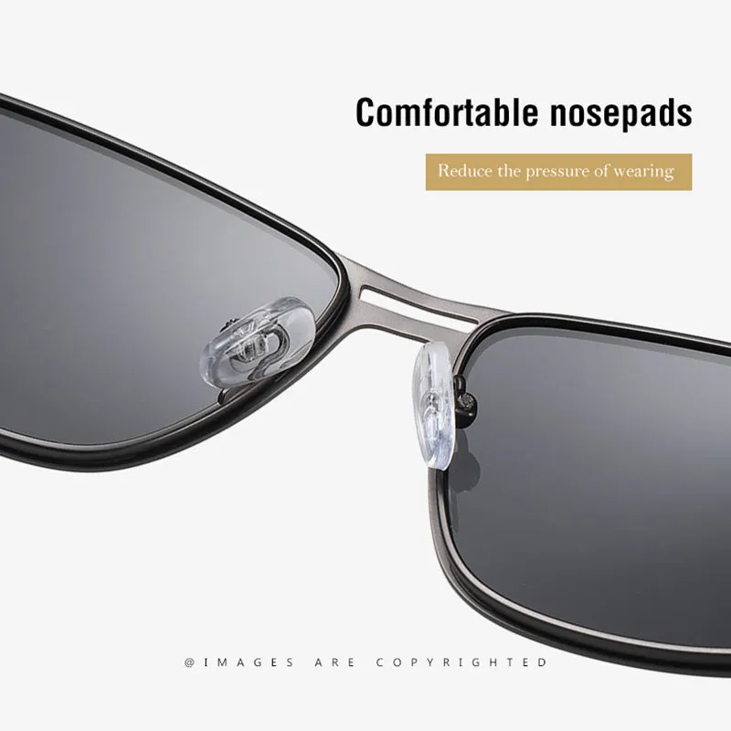 NO.ONEPAUL   Polarized Square Metal Frame Driving Sport Sunglasses with UV400 Protection