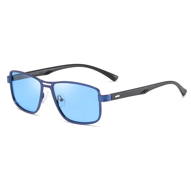 NO.ONEPAUL   Polarized Square Metal Frame Driving Sport Sunglasses with UV400 Protection
