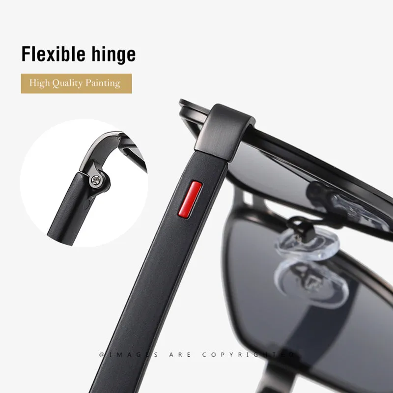 NO.ONEPAUL   Polarized Square Metal Frame Driving Sport Sunglasses with UV400 Protection