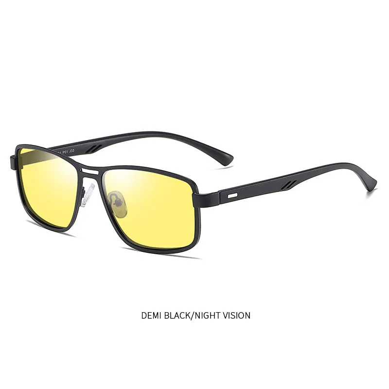 NO.ONEPAUL   Polarized Square Metal Frame Driving Sport Sunglasses with UV400 Protection
