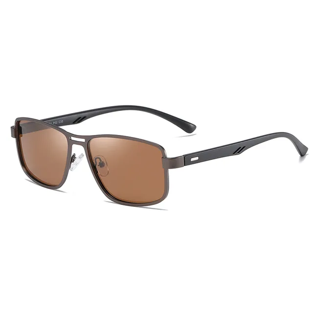 NO.ONEPAUL   Polarized Square Metal Frame Driving Sport Sunglasses with UV400 Protection