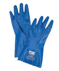 North by Honeywell Size 10 Blue Nitri-Knit 26" Interlock Knit Lined 1" Supported Nitrile Chemical Resistant Gloves With Rough Finish, Elastic Cuff And Extended Sleeve