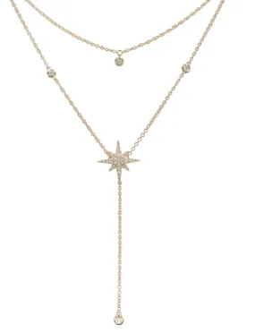 North Star Diamond Sapphire Center Pendant Necklace